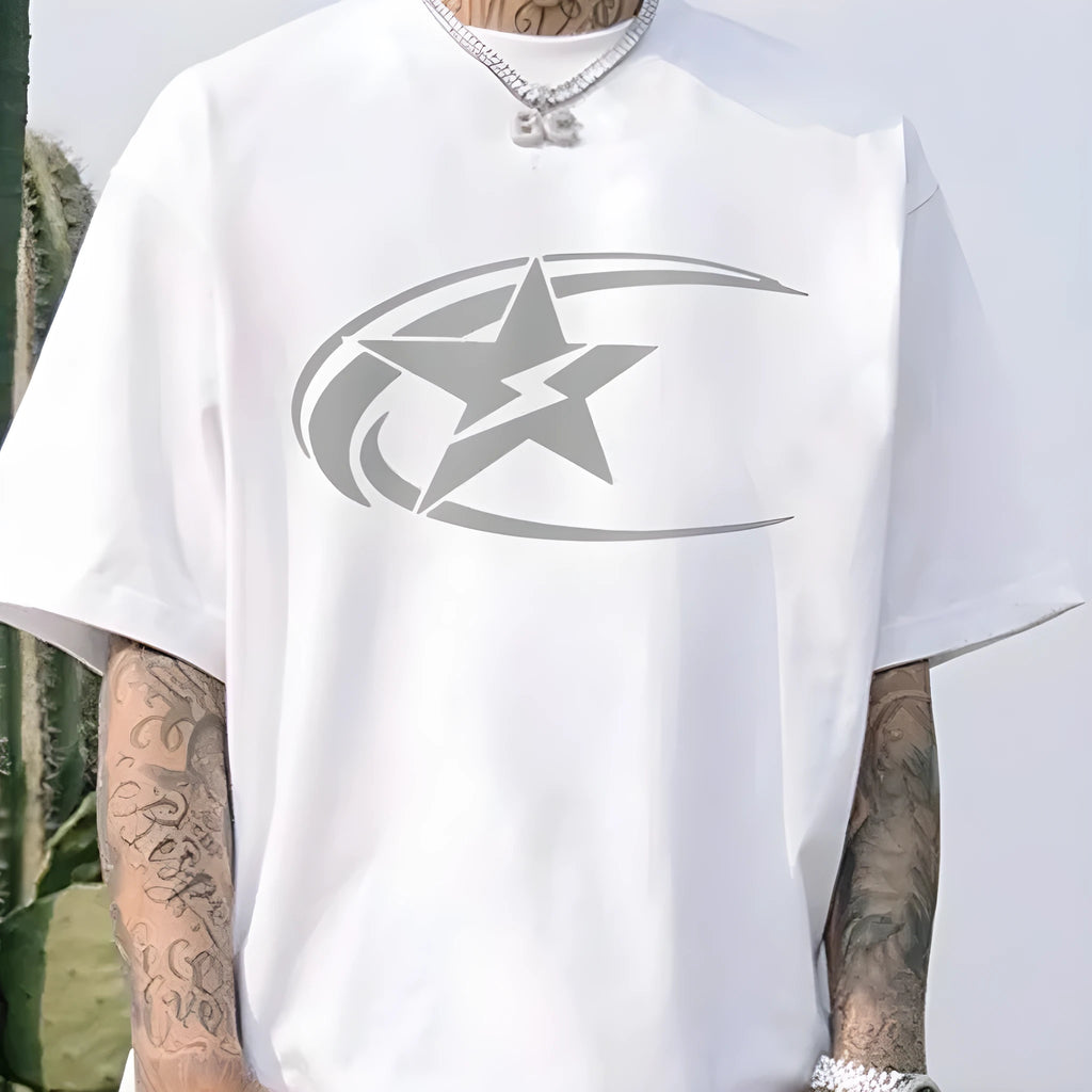 Men's pure cotton short sleeve T-shirt in Japanese retro style, solid colour