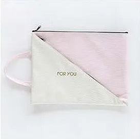 Blue double-layer Oxford cloth document storage bag with zipper closure for test papers