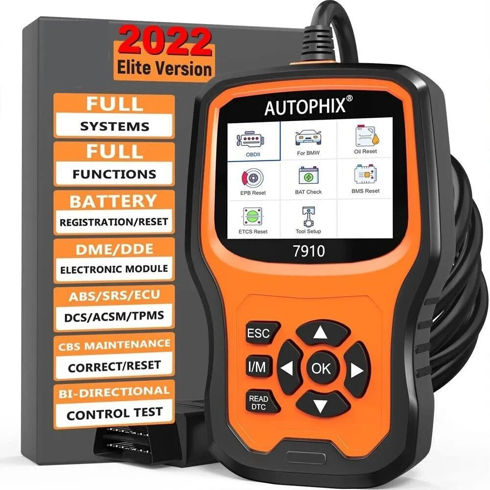 Autophix 7910 BMW diagnostic and OBD2 scanner tool for vehicle fault code reading and system resets