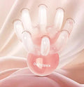 Small pink octopus-shaped natural resin massage comb with storage bag.