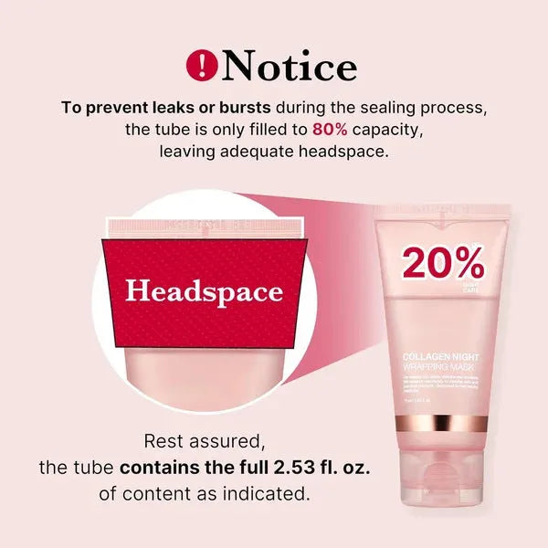 75ml collagen night face mask bottle with brush applicator for even overnight application