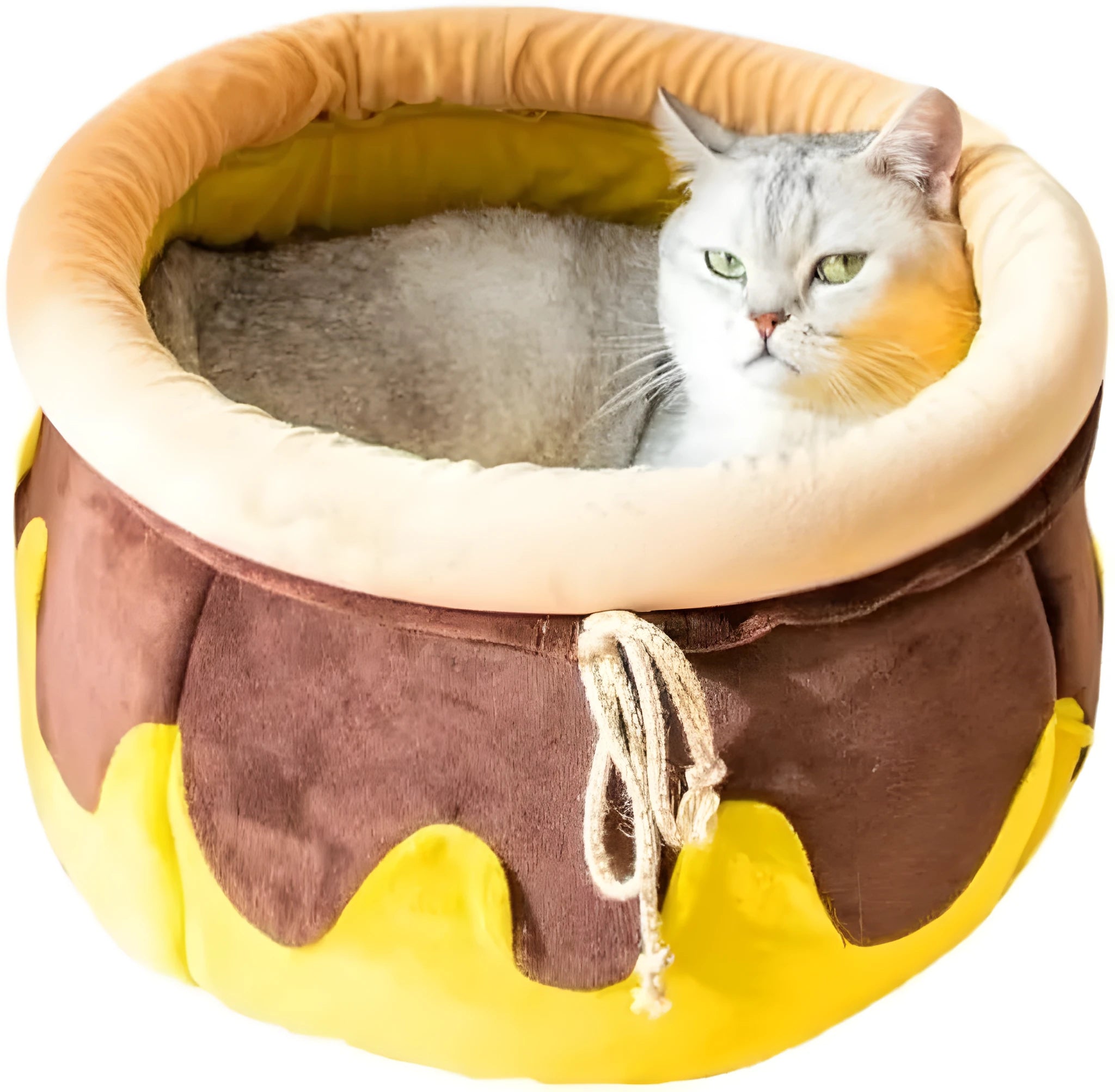 Magic honey pot shaped cat sofa bed in soft fabric with removable pad for small pets