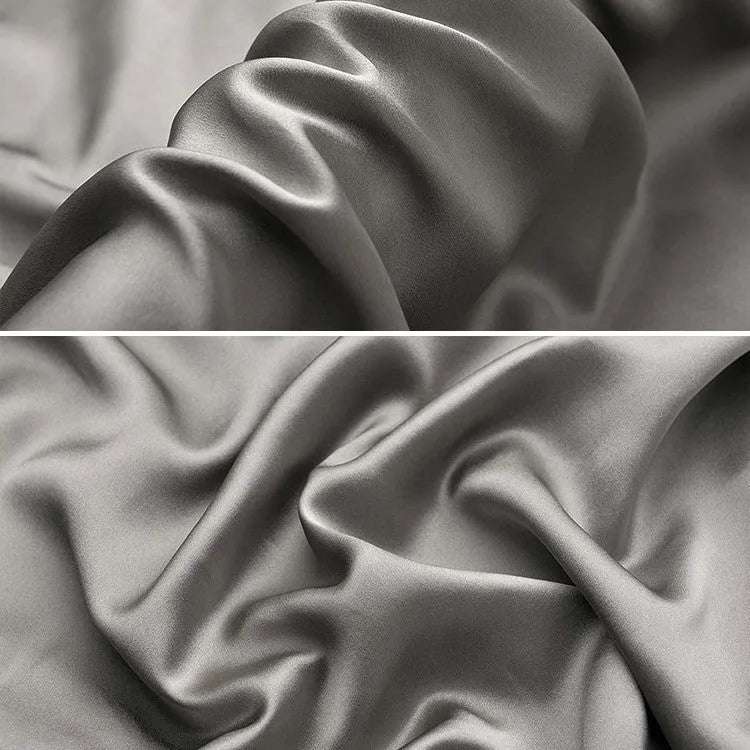 Dark grey mulberry silk pillowcase with envelope closure in modern simplicity style