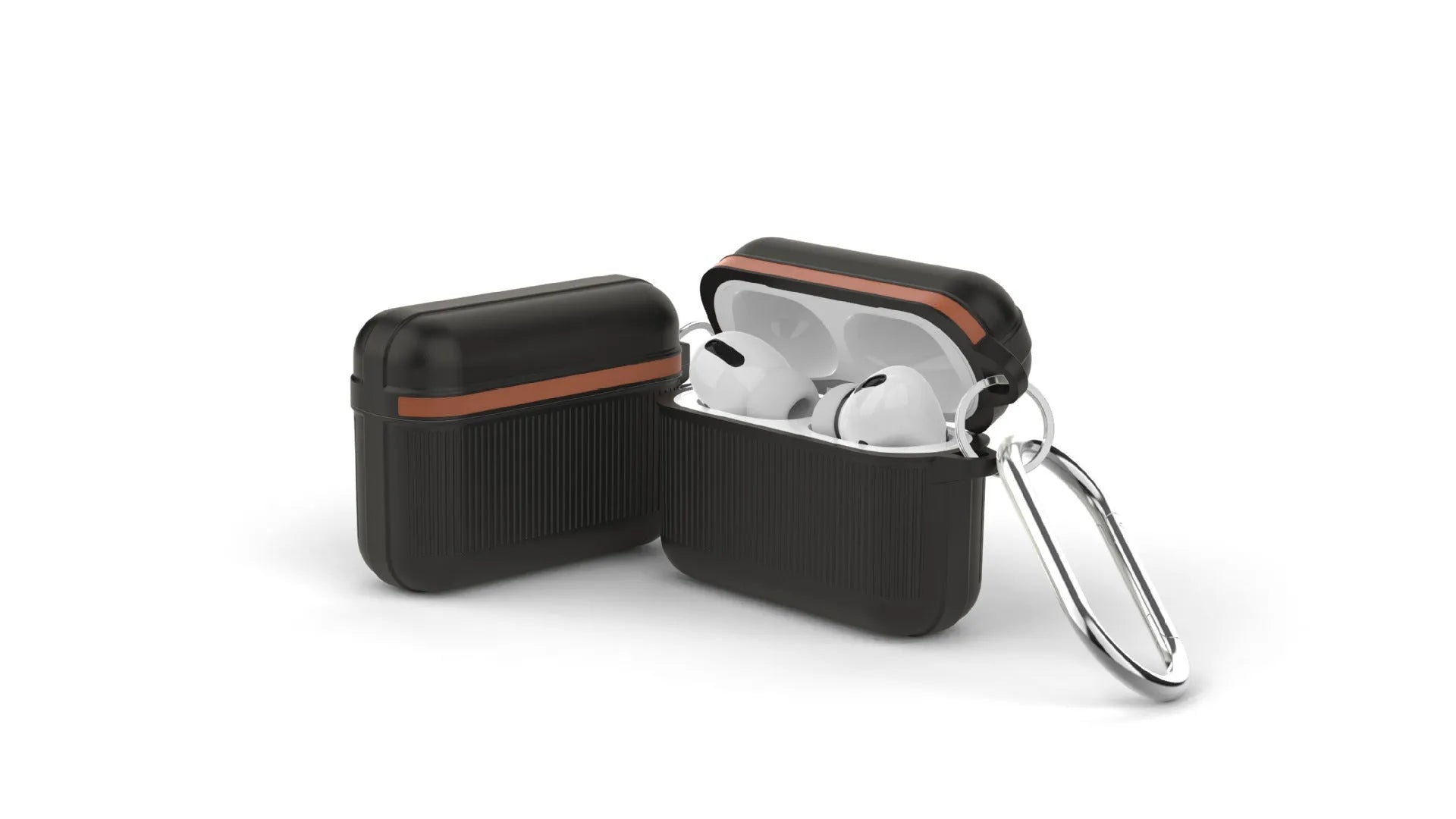 Split silicone protective case for Apple AirPods with thickened corners and metal buckle