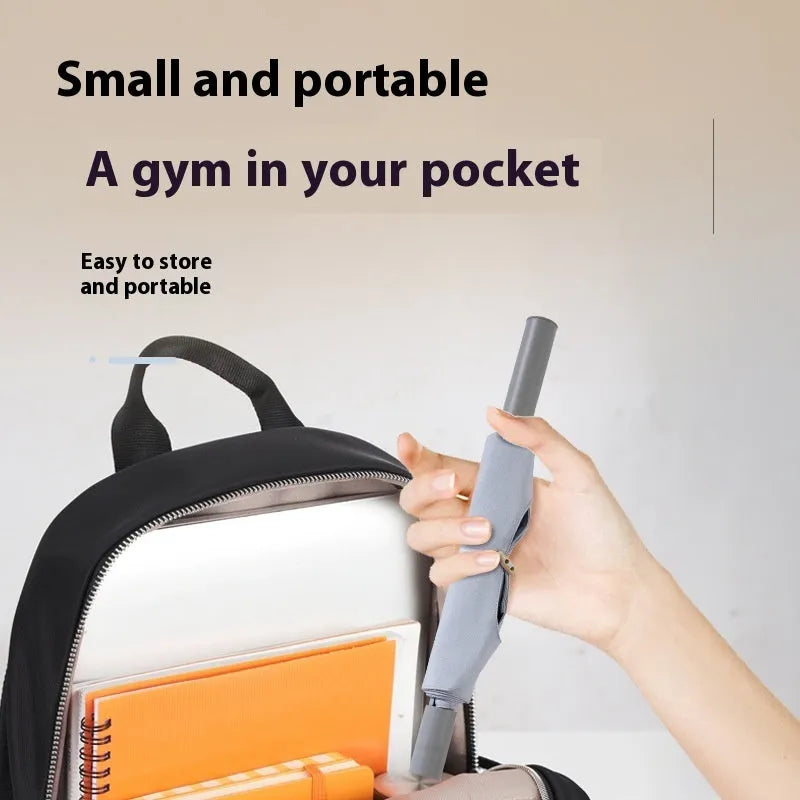 Grey and pink yoga multi-function stretching tool for shoulder back and hip flexibility.