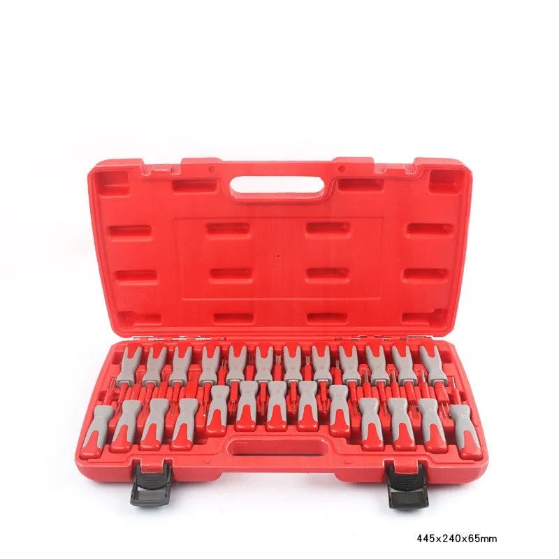 25-piece car terminal removal tool kit in storage case for electrical system disassembly