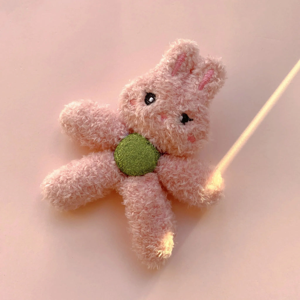 Indoor catnip ball chewing toy in animal design for feline dental hygiene