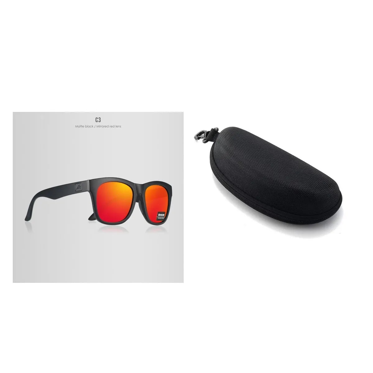 Thickened polarised sunglasses with TAC lenses and PC frame in assorted colours.