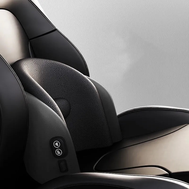 Memory cotton car seat massage cushion with headrest and lumbar support functions