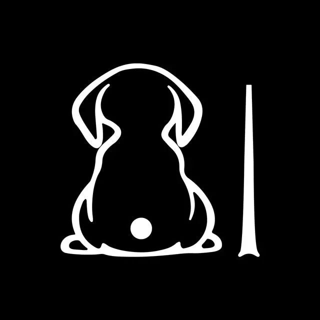 Vinyl car sticker with cartoon cat design for rear window wiper shadow area.