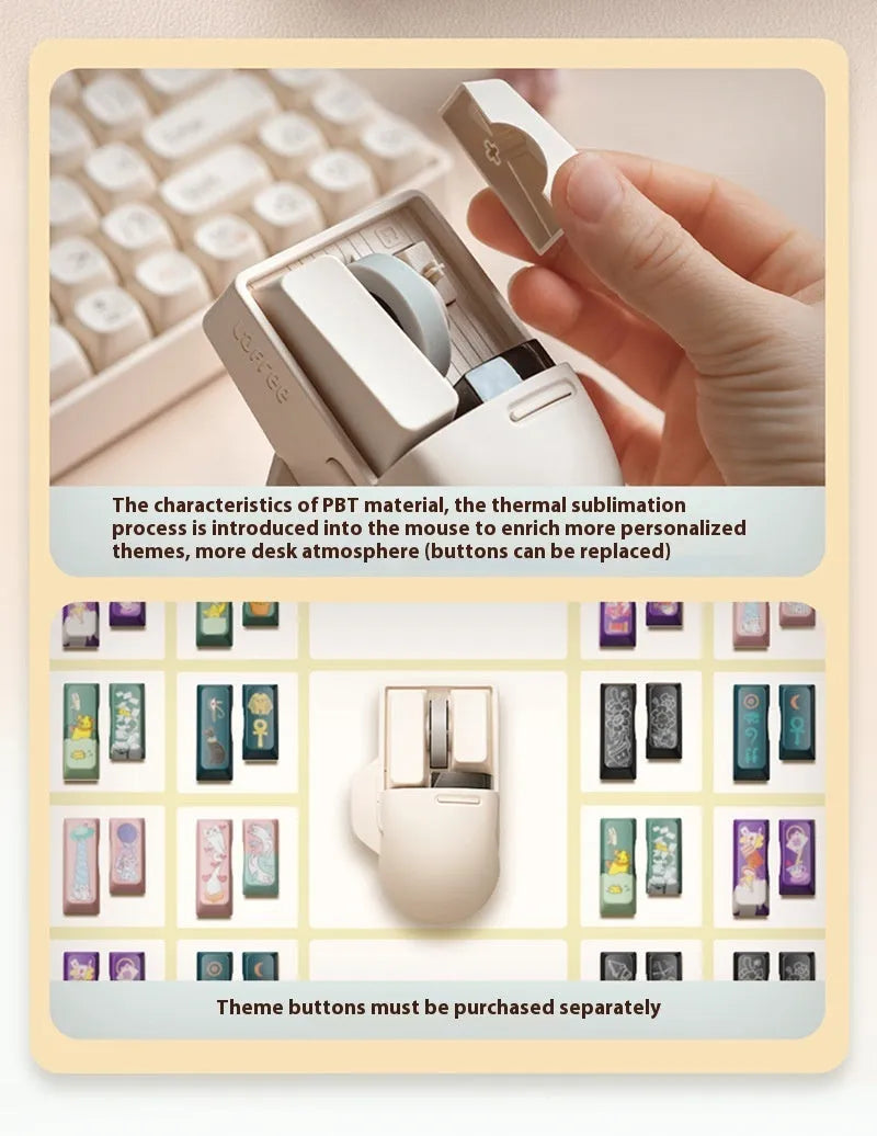 Xiaoqiao wireless mouse in tofu colour showing ergonomic shape and multiple buttons