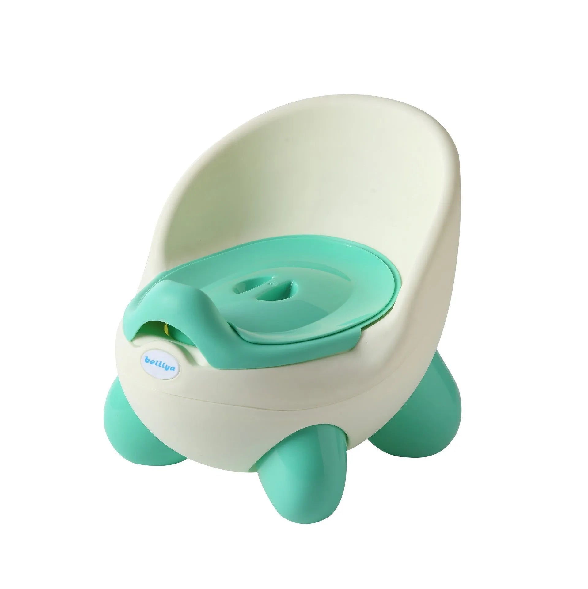 Colourful plastic baby potty training toilet stool for toddlers in red, green, blue, pink, and light blue.