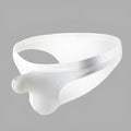Men's thin solid colour low waist nylon underwear in sizes S, M, L, XL.