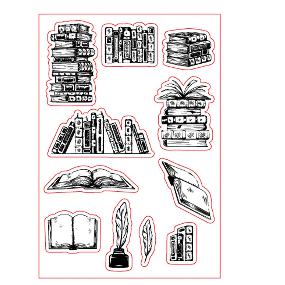 White seal pattern silicone stamp measuring 11 by 16 centimetres for transparent journal and card crafting.