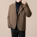 Men's loose fit casual suit jacket in chemical fibre blend available in multiple colours
