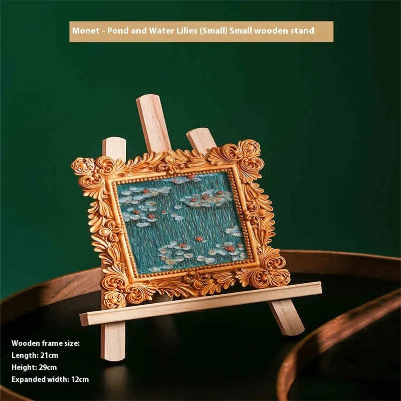 DIY oil painting kit with epoxy pottery paints showing Van Gogh Sunflowers design on canvas