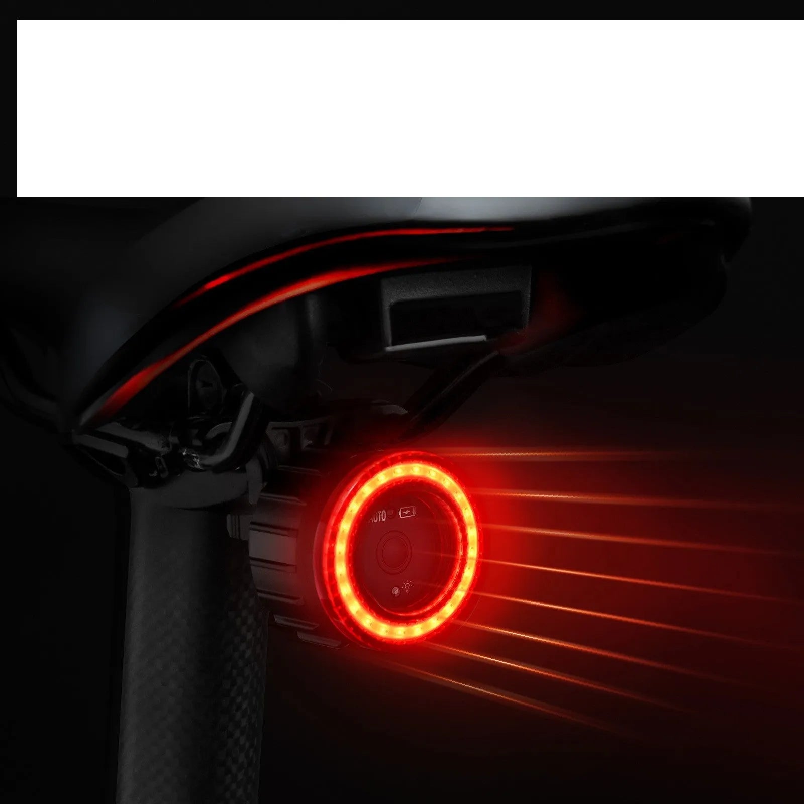 Black intelligent induction brake bicycle taillight with aluminium alloy construction and dual mounting brackets