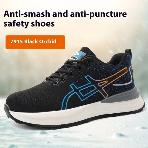 Lightweight leather labour protection shoes with rubber sole in multiple colour options