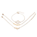 Women's bohemian style aircraft map charm bracelet set with three electroplated alloy pieces