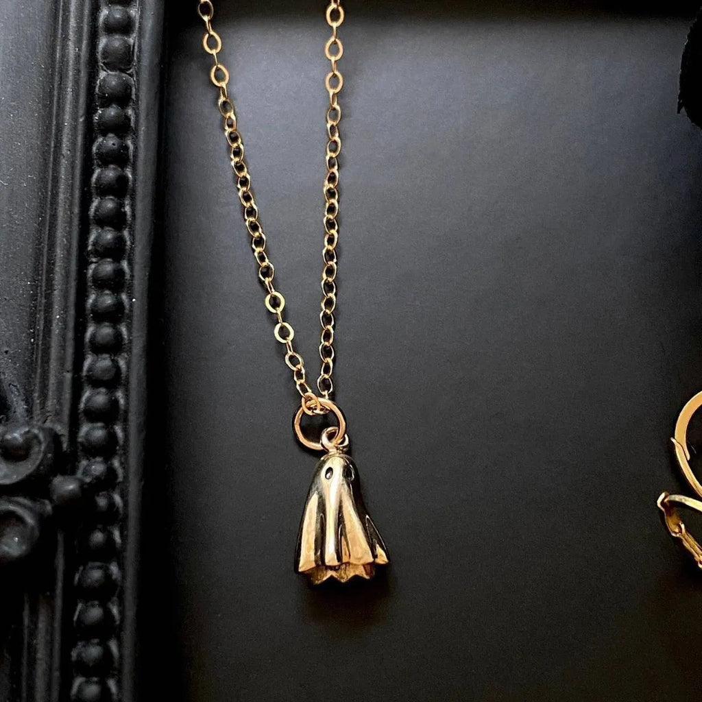 Ghost pendant stainless steel necklace with titanium steel pendant on twisted chain