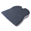 Regular size memory foam seat cushion with a black strap, shown in a creamy white solid colour.