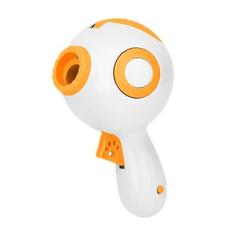 Green orange pink dog treat launcher toy food dispenser for training and interactive pet play