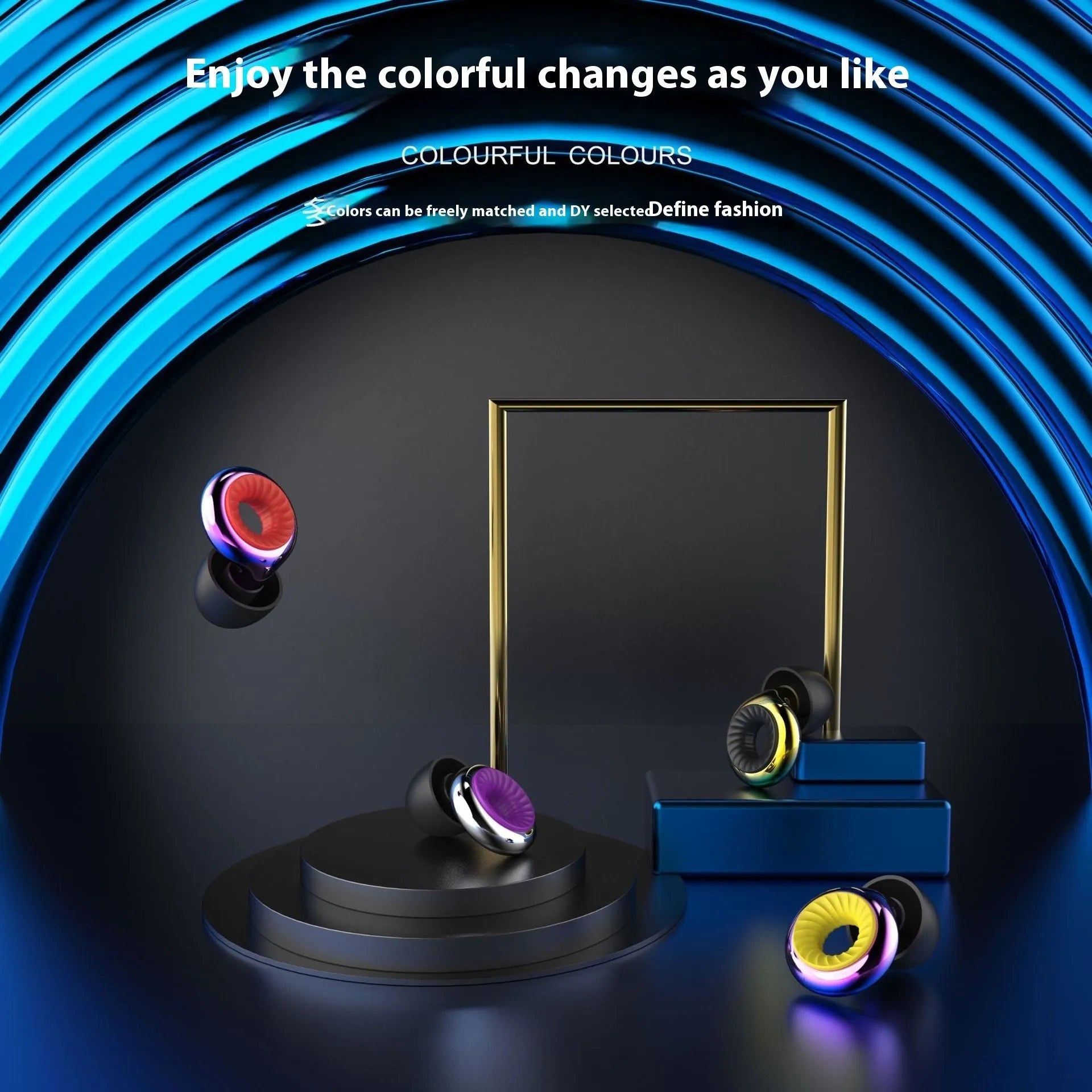 Noise reduction earplugs in gold, silver, transparent, purple, and rose gold with storage box