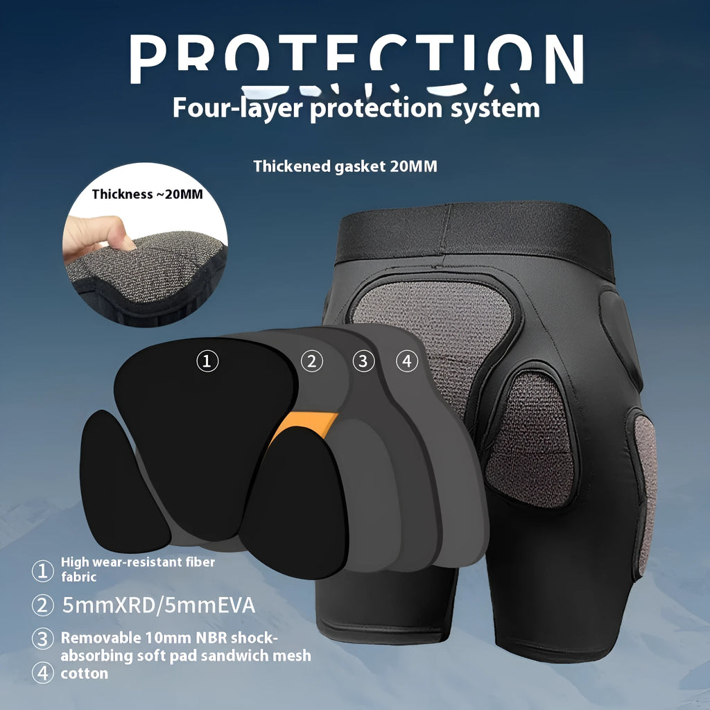 Ski protective gear anti-fall pants hip pad knee pad inner wear cushion in S M L XL sizes