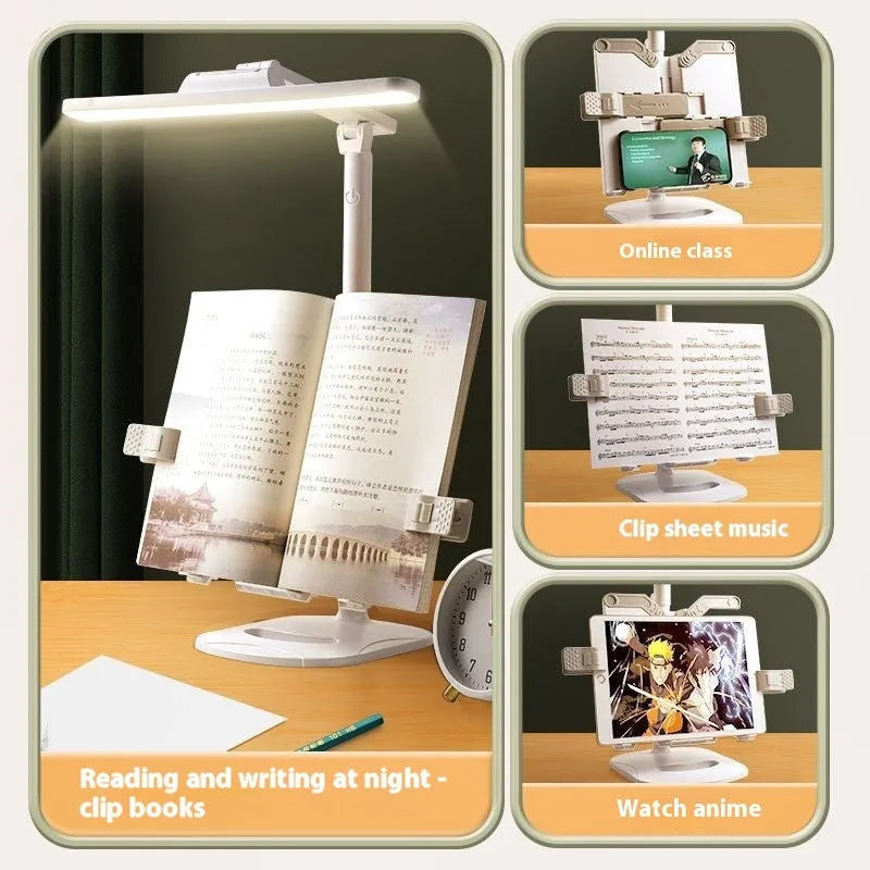 Adjustable reading table lamp with three colour temperature settings and battery operation