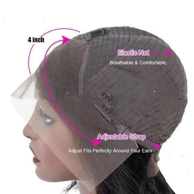 4x4 lace front human hair wig with double-layer lace mechanism in star fashion style