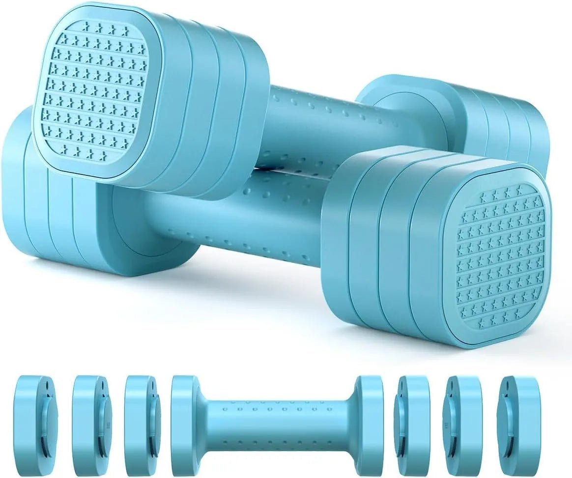Detachable pink dumbbell set with slim fit design for women's fitness and body shaping exercises
