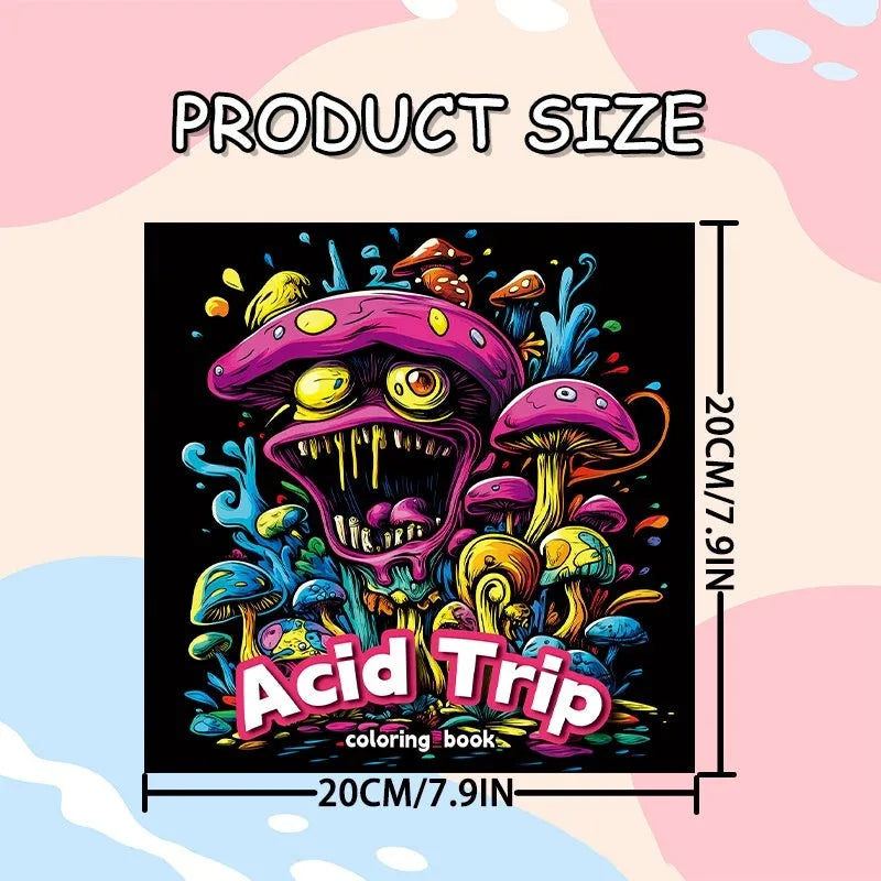 A4 acid tour coloured painting book with paper pages for drawing and sketching