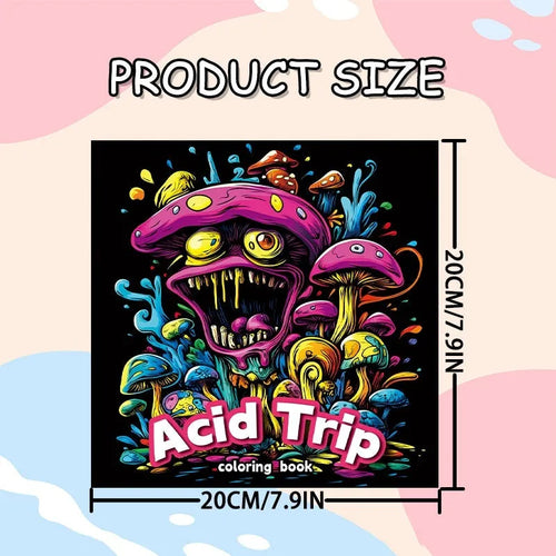A4 acid tour coloured painting book with paper pages for drawing and sketching