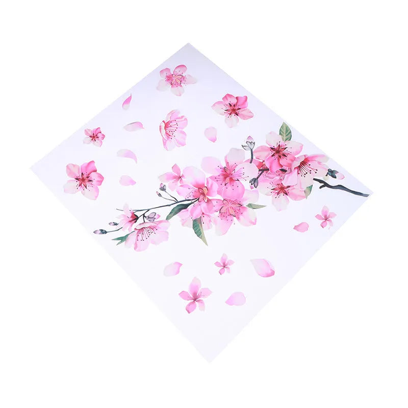Cherry blossom flower car sticker in small and large size options on a vehicle door.