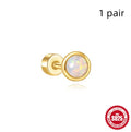 S925 sterling silver flat column threaded ear bone stud in a gold tone colour.