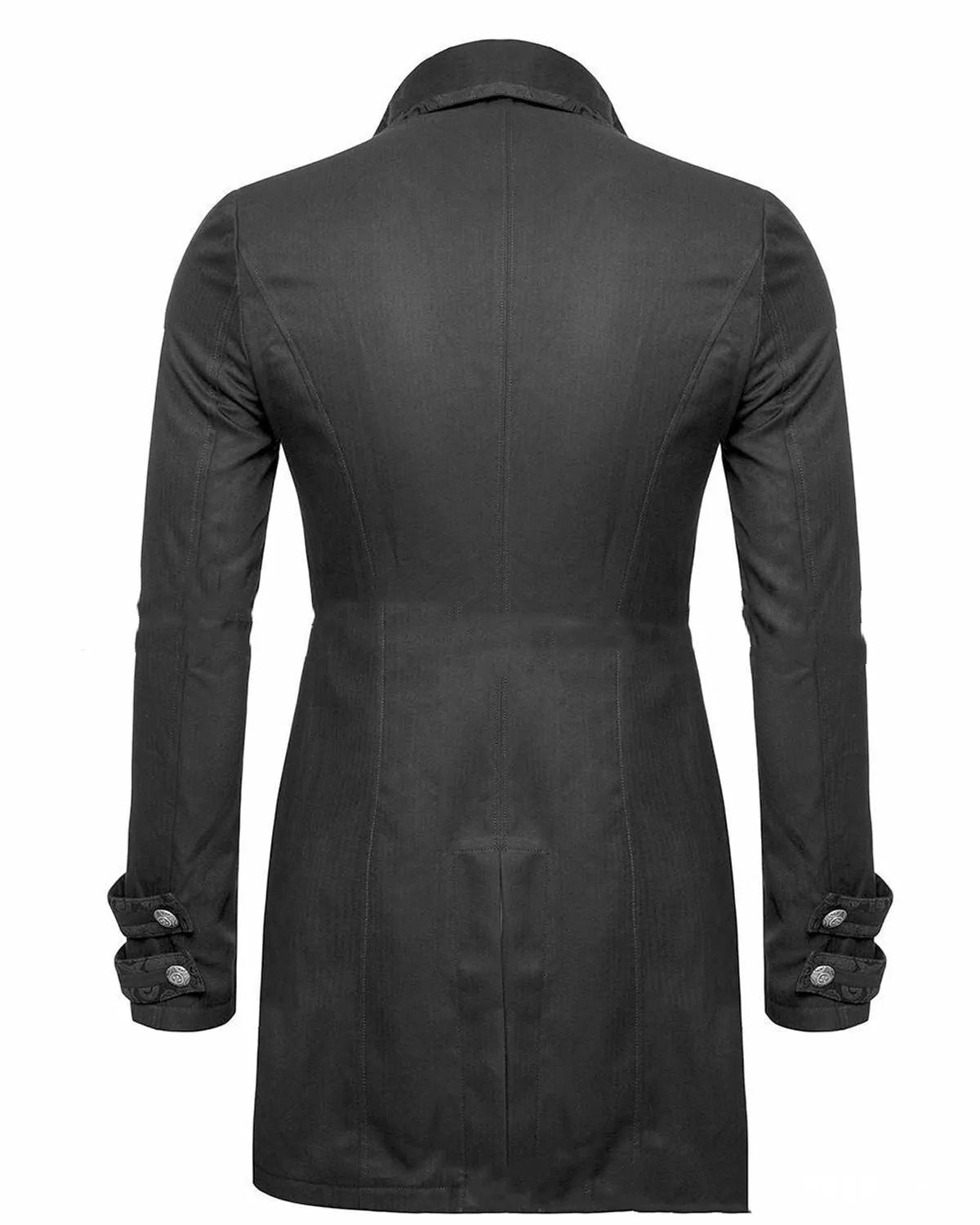 Black Victorian morning gown jacket for men's Gothic cosplay clothing