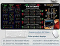 Black rubber desk mat with calculator markings functioning as combined mouse pad and calculator reference