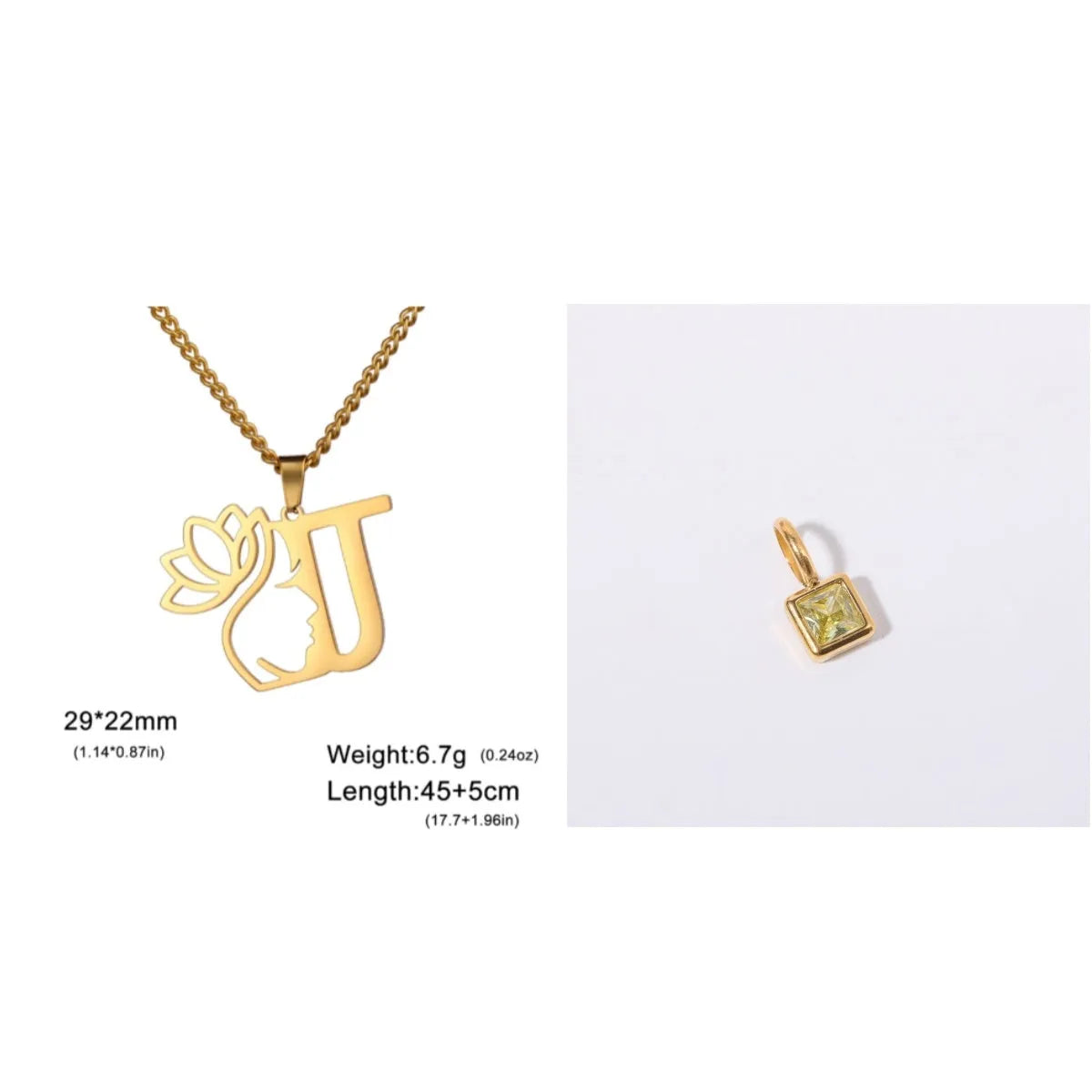 Stainless steel cross chain necklace with electroplated finish and single pendant