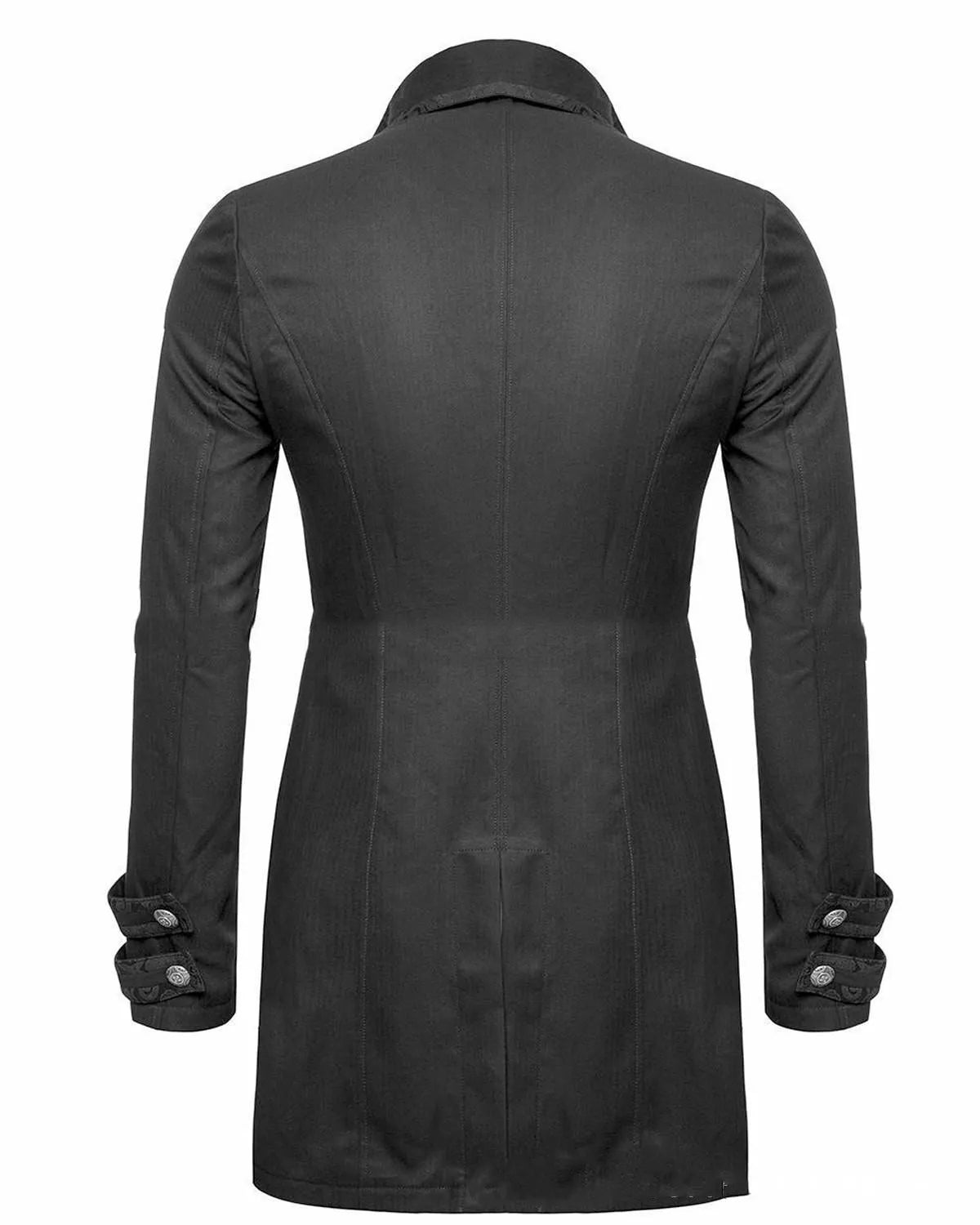Black Victorian morning gown jacket for men's Gothic cosplay clothing