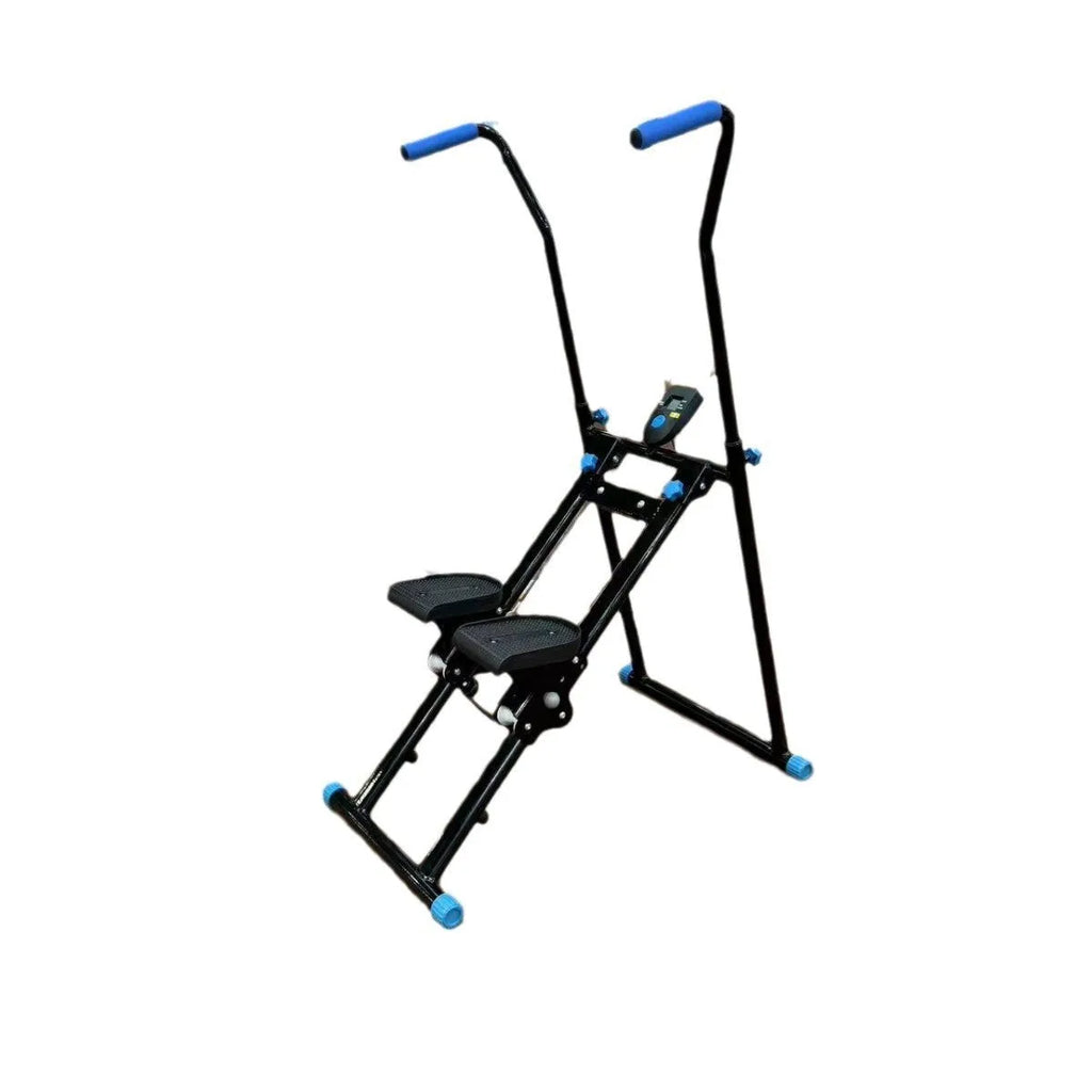 White folding home treadmill with a 1 horsepower motor shown in a domestic setting.
