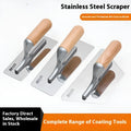 Stainless steel decorative scraper with wooden handle for wall and floor putty application