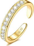 Geometric gold plated toe ring with crystal decoration options