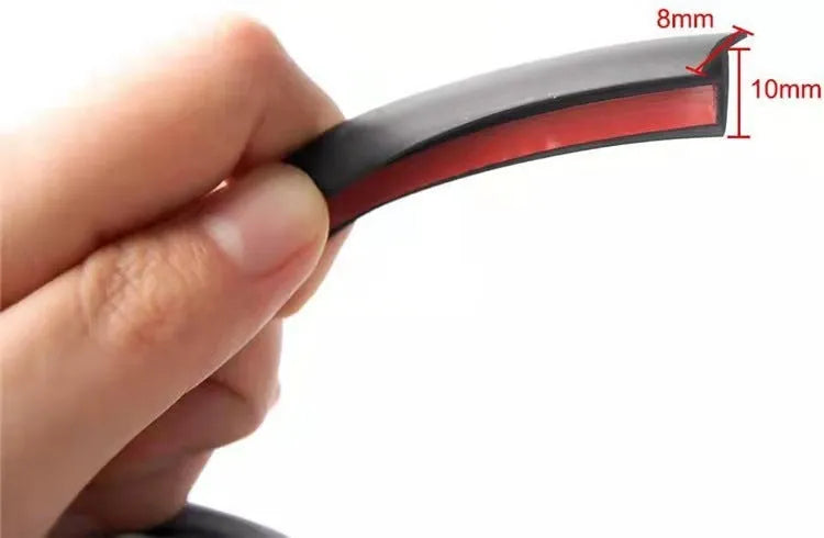 TPE rubber seal strip gap filler in black and white colours showing 5-metre roll and single metre length options