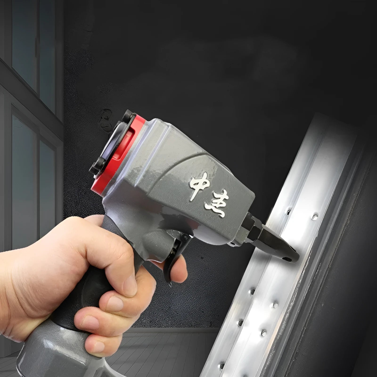 DK30 air-powered fabric punching gun for textile manufacturing with metal construction