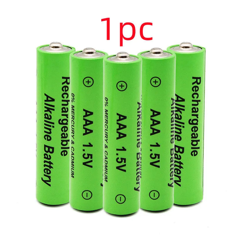 Five industrial-grade alkaline rechargeable AA batteries with 3000mAh capacity