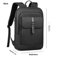 Black Oxford cloth backpack with visible sewing lines for business commuting