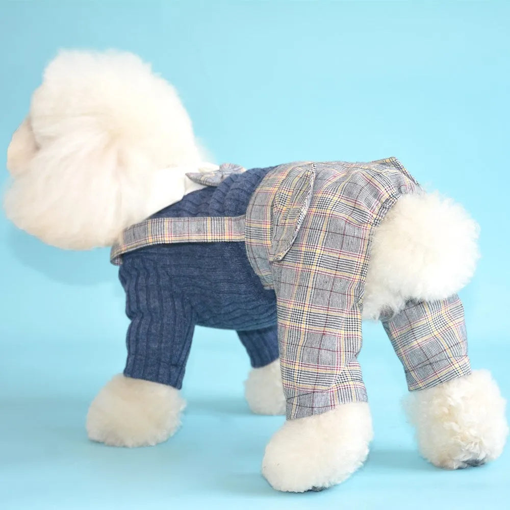 Dark blue or orange cotton dog suit shirt for small to large dogs, sizes S to 2XL