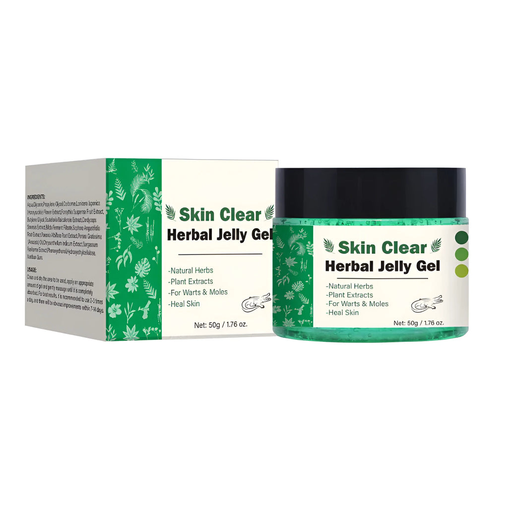 Clear Herbal Gel 50g jar with transparent aloe vera moisturising gel for face and body care