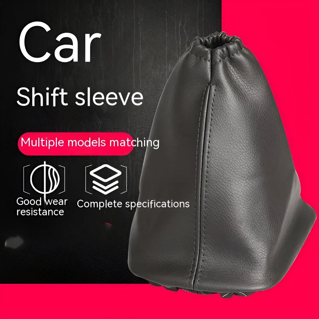 Black leather car shift lever dirt-proof cover for Toyota Corolla gear selector