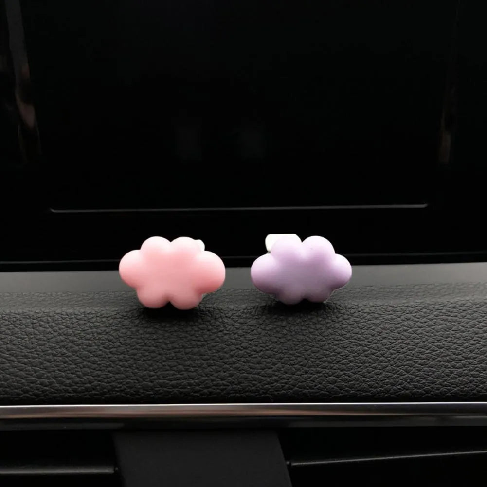 Resin car fragrance clip for air vents in one of six colours: sky blue, pink, yellow, light purple, white, or light green